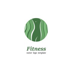 Fitness Health Logo Template Design. Silhouette of a slender young woman.