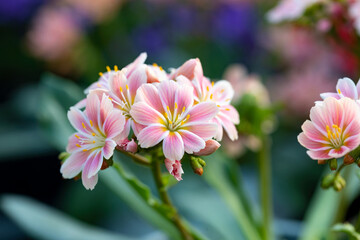 Lewisia cotyledon flower. It's also called Siskiyou lewisia and cliff maids. This plant is native to southern Oregon and northern California but it has been widely introduced elsewhere.