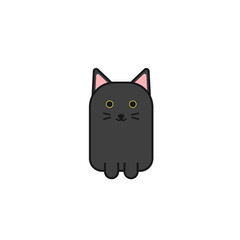 Cute Black Cat Vector icon