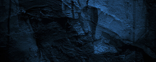Dark blue cement texture for background. scary cement