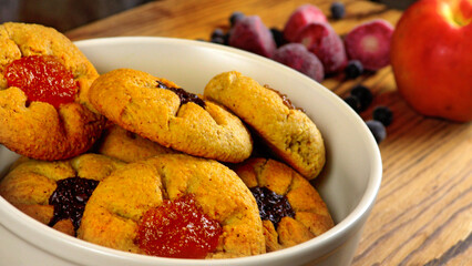 Image of delicious, appetizing, festive cookies for tea in a plate