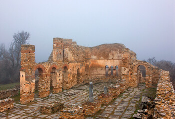 The Agios Achilleios Basilica (10th century), Agios Achilleios islet, Mikri Prespa lake, Florina...