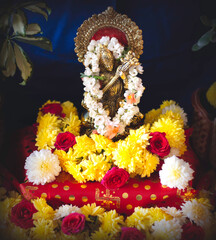 Idol of Goddess Saraswati, the Goddess of Knowledge and Art as per Indian Hindu culture