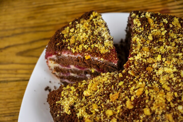  image of delicious birthday cake close-up