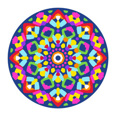 Colored Mandala - Hand Drawn Vector Art
