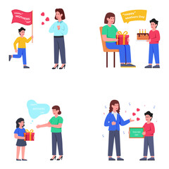 Pack of Women's Day Event Flat Illustrations