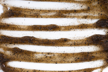 Smear scrub peeling for body, face, head. Cosmetic anti-cellulite. Sample scrub spa treatments close-up.