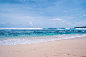 Stormy weather. Beautiful seascape with cloudy sky.