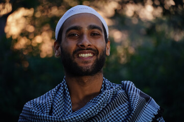 indian Muslim man smiling image