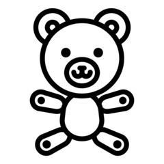 Teddy Bear Toy Flat Icon Isolated On White Background