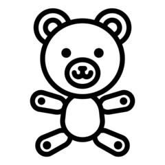 Teddy Bear Toy Flat Icon Isolated On White Background