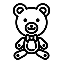Teddy Bear Toy Flat Icon Isolated On White Background