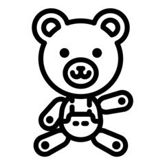 Teddy Bear Toy Flat Icon Isolated On White Background