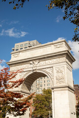 Fototapeta na wymiar Arc de Triomphe in Washington Square Park in New York City 