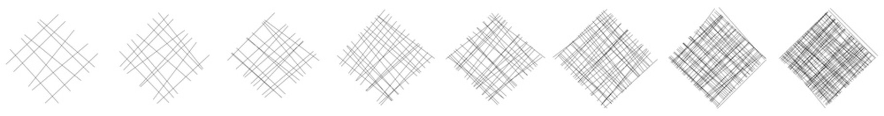 Geometric weave element with intersecting lines, stripes. Abstract lattice, grate, trellis and plexus illustration