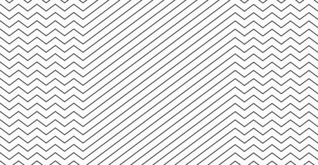 Alternation of black and white lines of different thickness. Zigzag pattern and diagonal line, triangles. In the middle are diagonal lines. Illustration