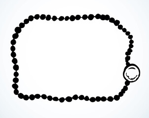 Antique beads. Vector drawing frame