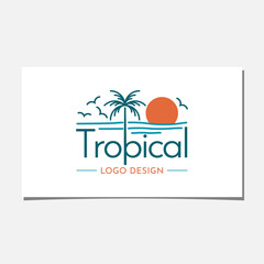 TROPICAL LOGO DESIGN VECTOR TEMPLATE