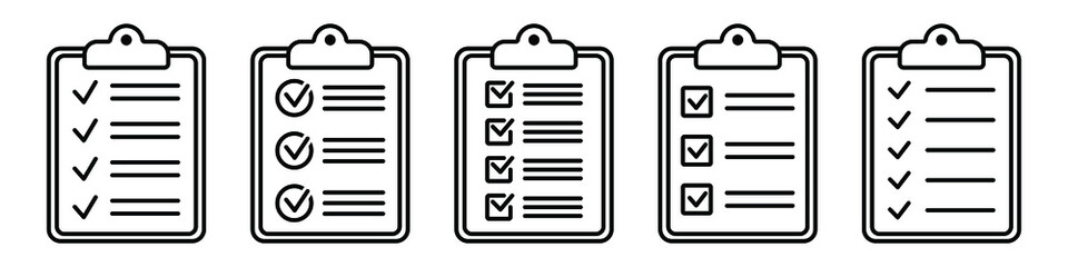 Clipboard with checklist vector icon. Document icon, illustration isolated. Task completed. Signed icon of an approved document. Project completed.