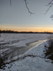 sunset on the river