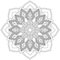 Leaf Flower Petal Coloring Mandala Art Simple Graphic Shape Vector Floral Oriental Outline Vintage Decorative Elements Pattern Illustration Islam Arabic Indian Turkish Mystic Religion Morals Lotus