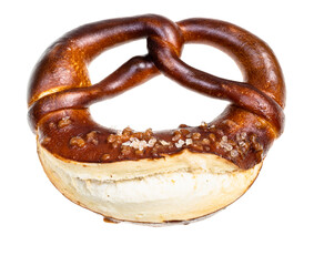 bretzel with salt crystals isolated on white