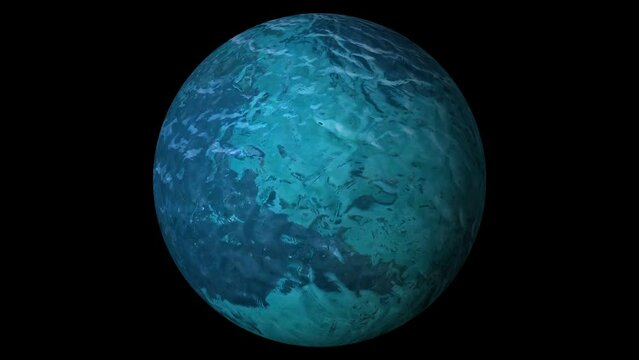 Fluid water sphere motion graphic animation, primordial world globe