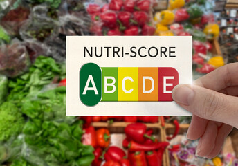 Nutrition labeling of food, Nutri score, supermarket, five-level color and letter scale