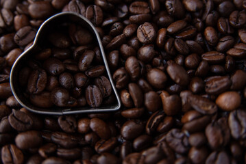Freshly roasted and flavored coffee beans
