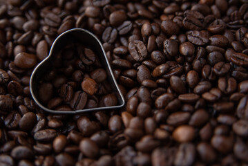 Freshly roasted and flavored coffee beans