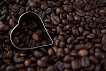 Freshly roasted and flavored coffee beans