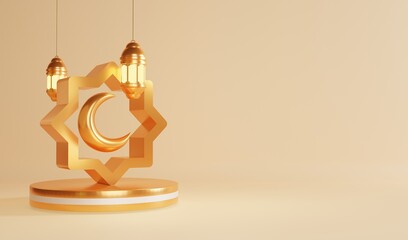 Islamic ramadan background in 3D style
