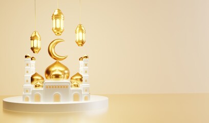 Islamic ramadan background in 3D style