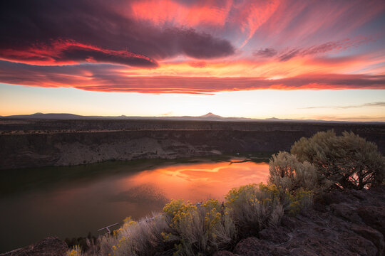sunset over the river © Steven