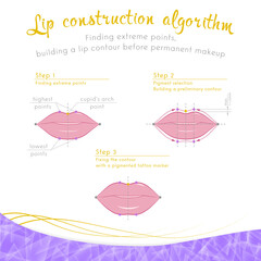Lip construction algorithm - obrazy, fototapety, plakaty