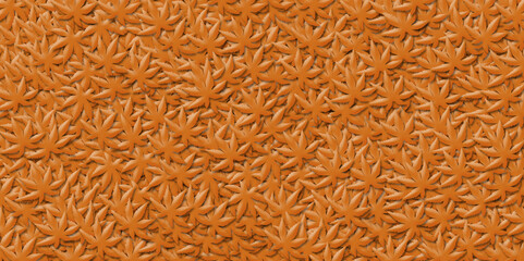 Autumn leaves 3d illustration design for wall decoration.