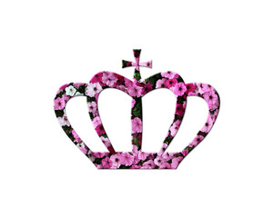 Crown Flowers Rose Icon Logo illustration