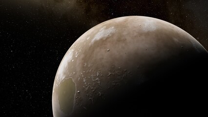 planet suitable for colonization, earth-like planet in far space, planets background 3d render