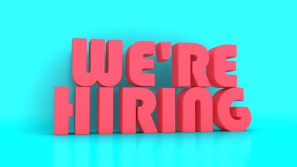 We are hiring job opportunity message. 4K Ultra Hd, 3D Rendering