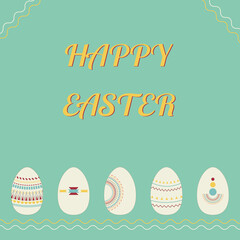 Happy Easter greeting card. Vector illustration.