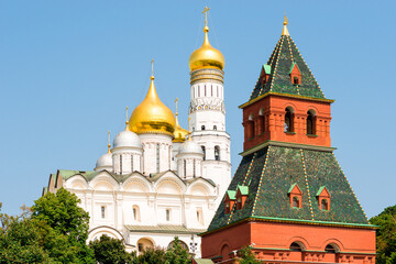 Fototapeta na wymiar Archangel Cathedral in Moscow, Russia