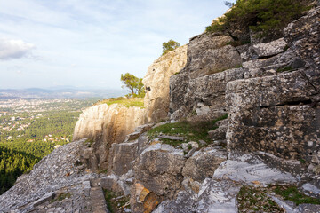 Part of the abandoned Penteli marble quarry in Attika, Greece.