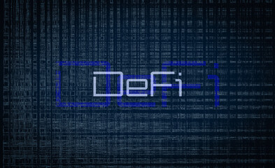 Business finance investment DeFi decentralize blockchain concept, data and number futuristic background