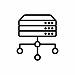 Vector illustration of data server icon design. Outline style.