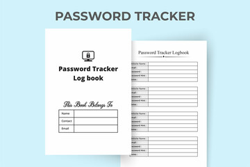 Password tracker KDP interior journal. Website password tracker log book. Website information and password notebook interior. KDP interior journal. Password tracker notebook interior.