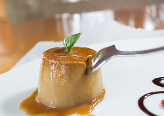 sweet dessert or candy with the spoon