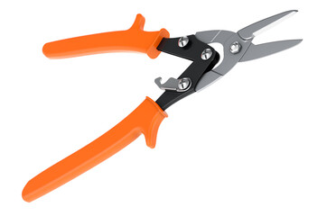 Aviation Tin Snips, Straight Cut, Heavy Duty Metal Cutter for Cutting Sheet Metal, 3D rendering