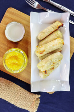 natural pineapple jam with traditional cheese stick