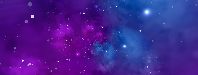 Starry blue sky. Abstract background with nebula, cosmo, and galaxy.
