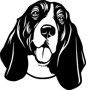 Basset Hound - Funny Dog, Vector File, Stencil for Tshirt